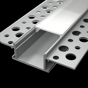 Aluminium gipszkartonba süllyeszthetõ LED profil R5 ezüst színû eloxált opál fedõvel